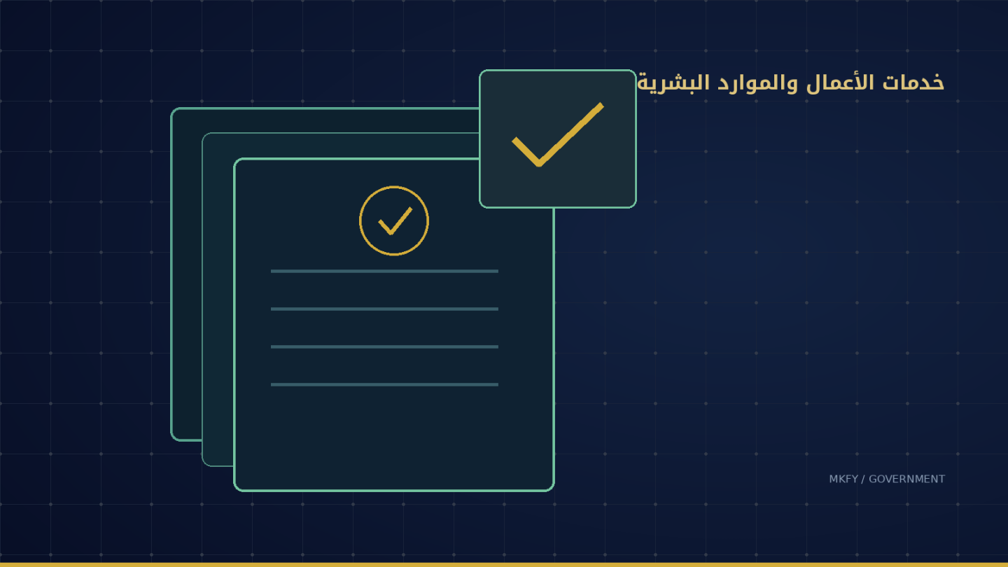 رسم توضيحي لقطاع خدمات الأعمال والموارد البشرية في السعودية